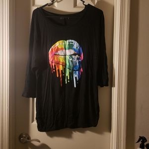 Rainbow Lips 3/4 Sleeve Shirt